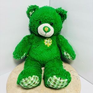 Build A Bear Shamrock Bear‎ 17" Plush St Patrick Green Stuffed Animal Toy BAB